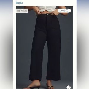 The Colette Cropped Wide-Leg Ponte Pants by Maeve